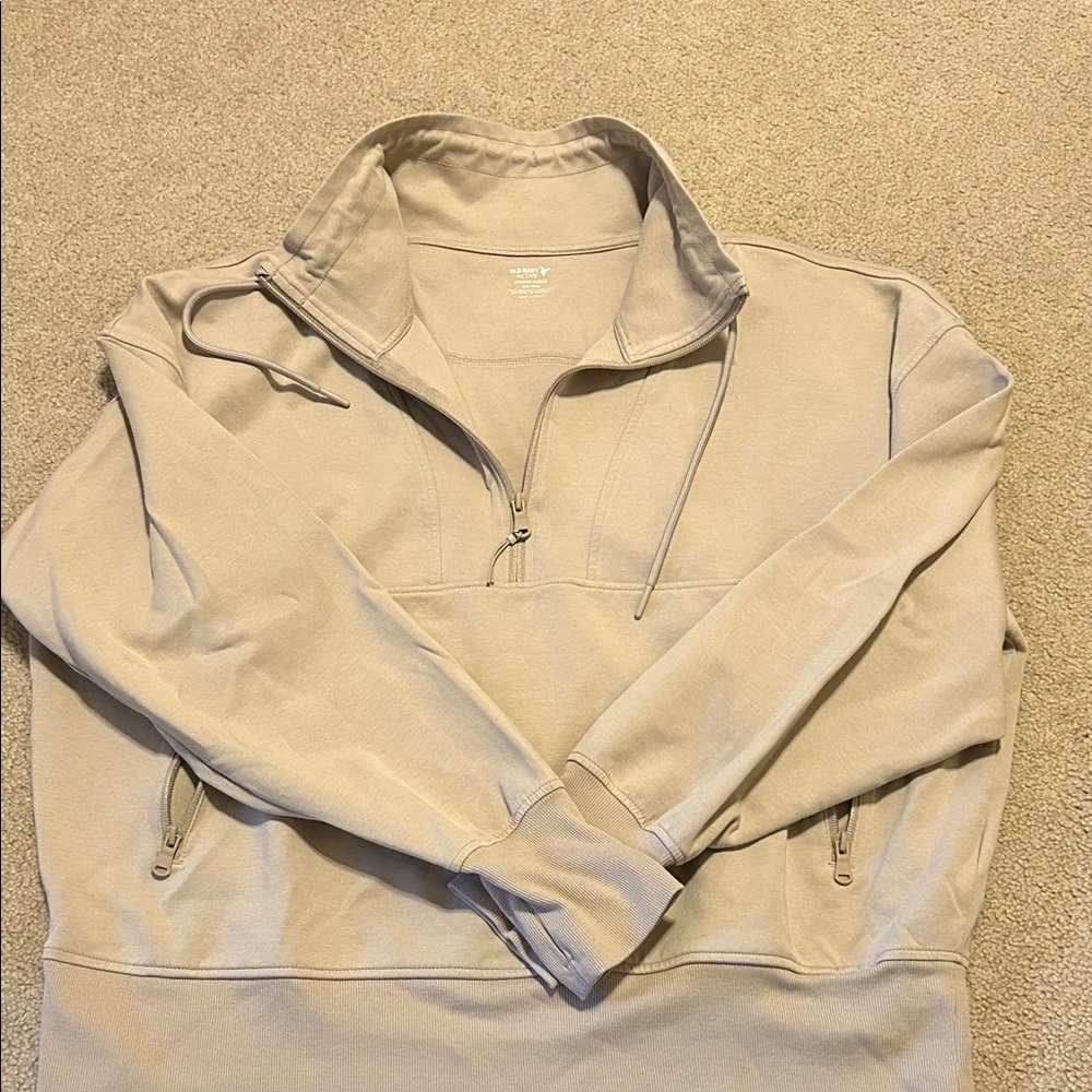 Old Navy Beige Half-Zip Sweatshirt